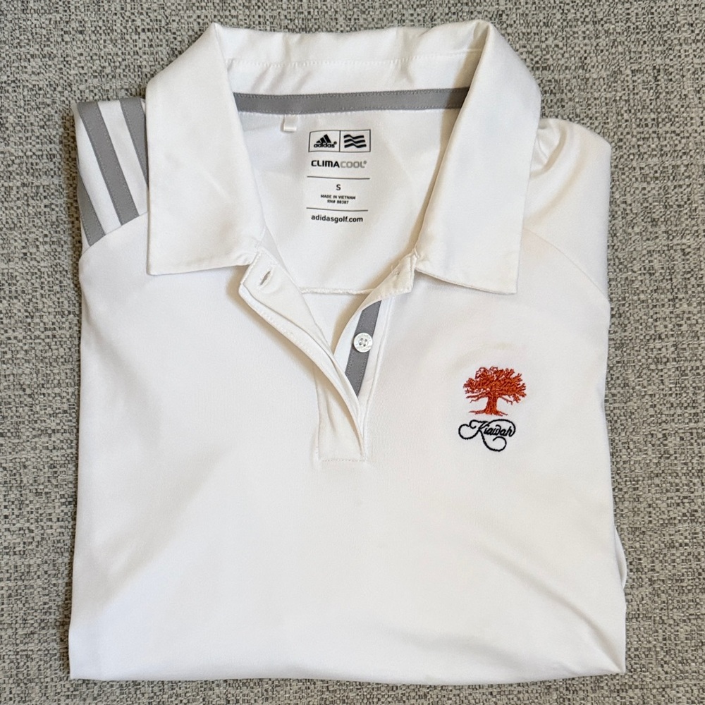 Adidas White Polo with Red Embroidery